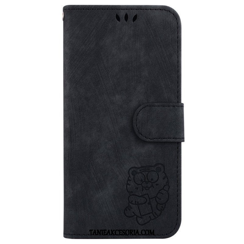 Etui Folio do iPhone 15 Pro Słodki Tygrys