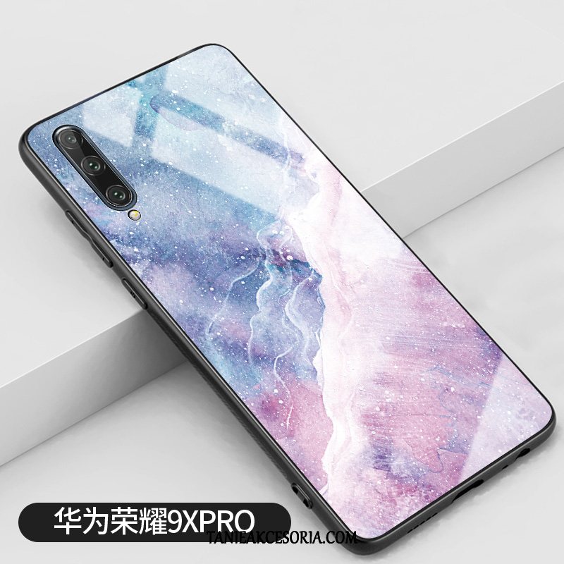 Etui Honor 9x Pro Duży Różowe Silikonowe, Obudowa Honor 9x Pro Szkło Ochraniacz Czerwony Netto