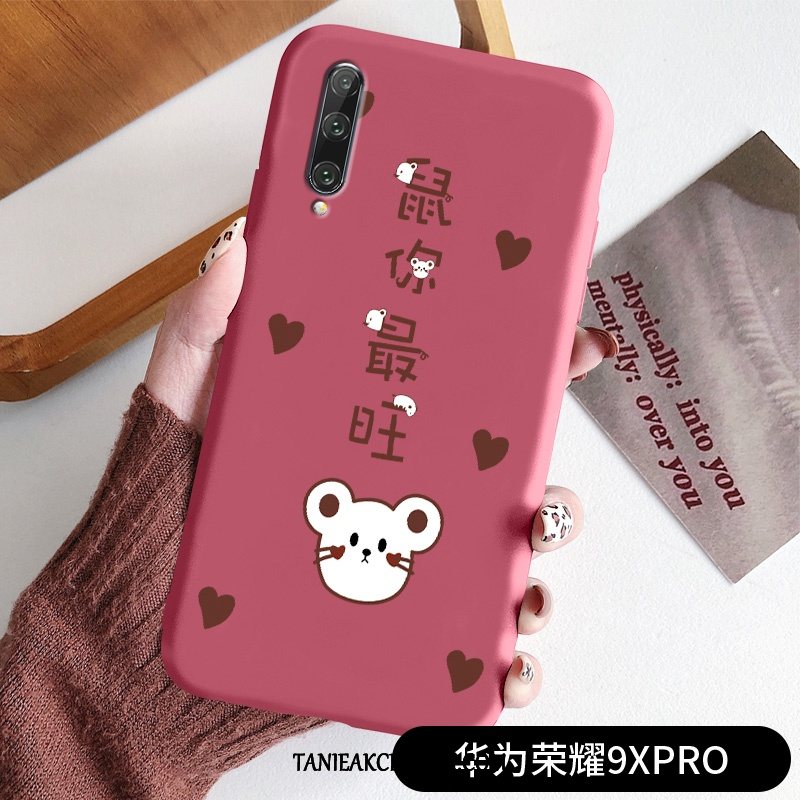 Etui Honor 9x Pro Nubuku Anti-fall Czerwony Netto, Obudowa Honor 9x Pro Miękki Piękny All Inclusive