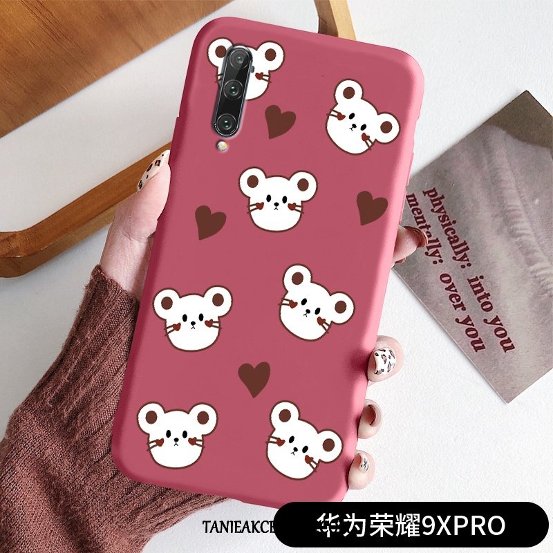 Etui Honor 9x Pro Nubuku Anti-fall Czerwony Netto, Obudowa Honor 9x Pro Miękki Piękny All Inclusive