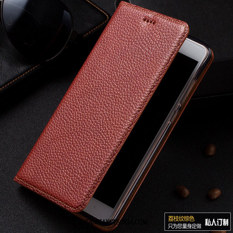 Etui Htc Desire 10 Lifestyle Anti-fall Litchi Prawdziwa Skóra, Pokrowce Htc Desire 10 Lifestyle Telefon Komórkowy Skórzany Futerał Wzór Braun