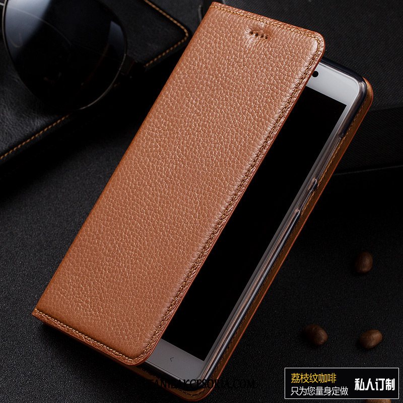 Etui Htc Desire 10 Lifestyle Anti-fall Litchi Prawdziwa Skóra, Pokrowce Htc Desire 10 Lifestyle Telefon Komórkowy Skórzany Futerał Wzór Braun