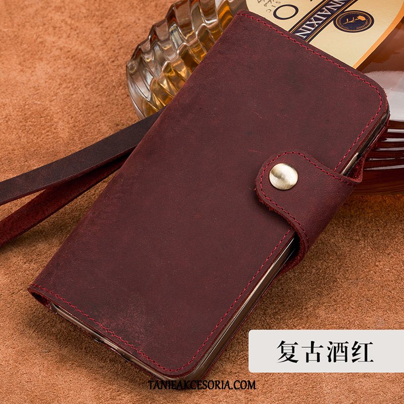 Etui Htc Desire 10 Lifestyle Dostosowane Prawdziwa Skóra Klapa, Pokrowce Htc Desire 10 Lifestyle Vintage Ochraniacz Czarny