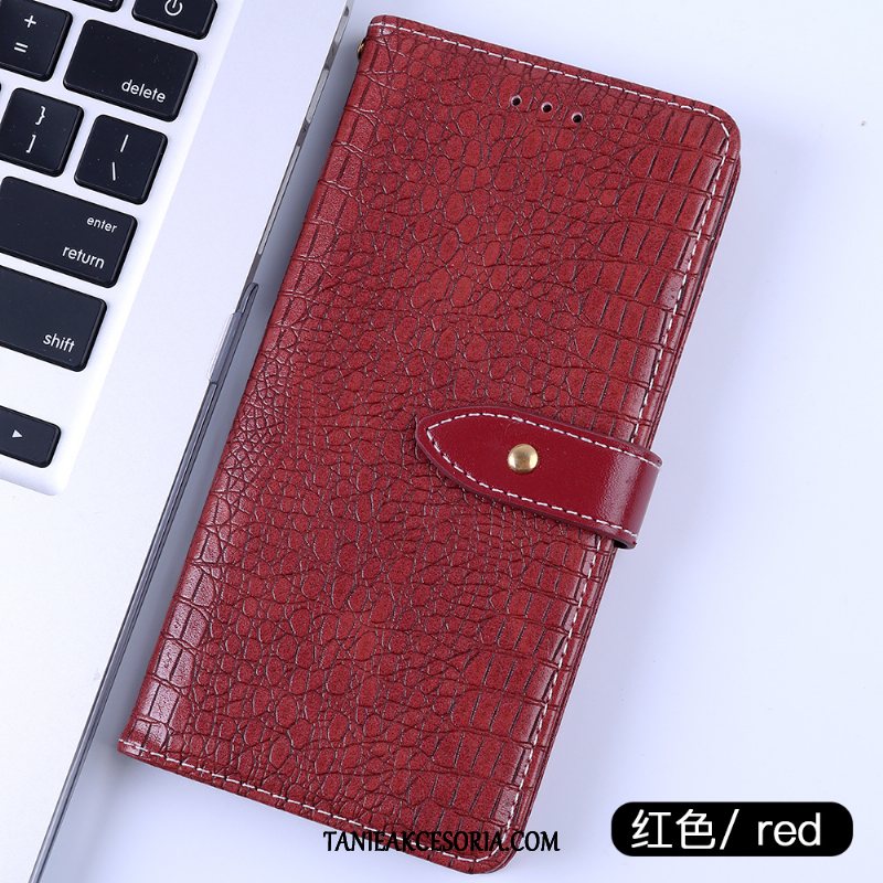 Etui Htc Desire 12 Portfel Wzór Krokodyla Wspornik, Futerał Htc Desire 12 Karta Ochraniacz Czerwony