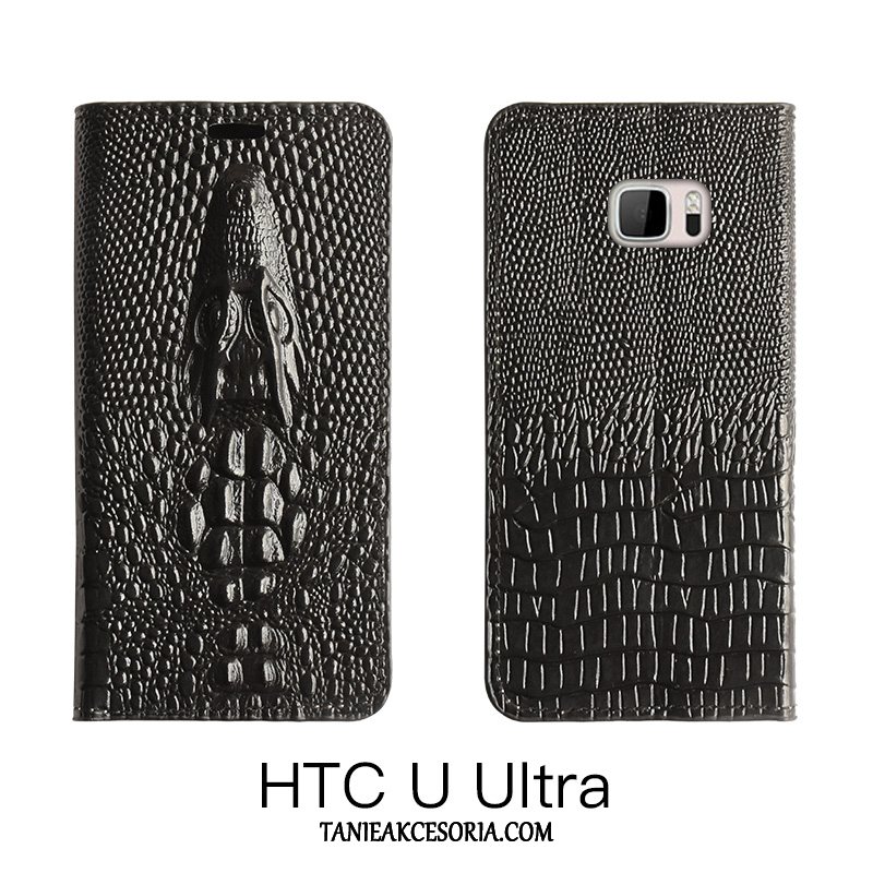 Etui Htc U Ultra Chiński Styl Prawdziwa Skóra Czerwony, Obudowa Htc U Ultra Telefon Komórkowy Ochraniacz Anti-fall