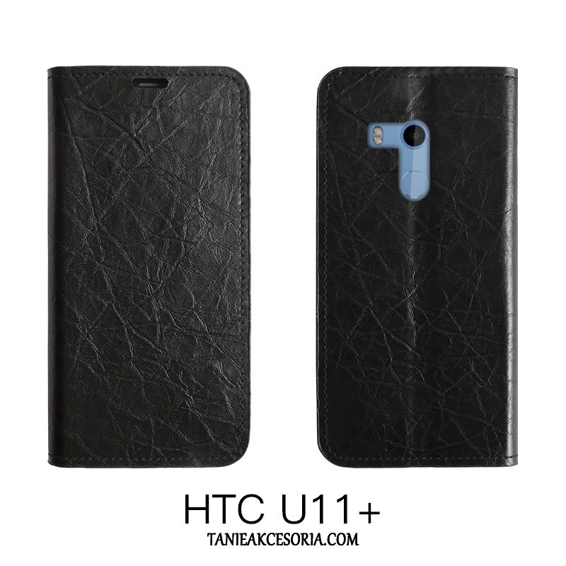 Etui Htc U12+ Cienka Skóra Czarny, Futerał Htc U12+ Ochraniacz Każdego Dnia Trudno