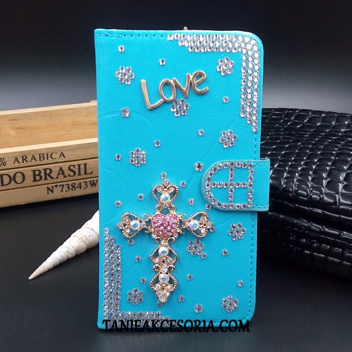 Etui Huawei Mate 10 Niebieski Skórzany Futerał Telefon Komórkowy, Pokrowce Huawei Mate 10 Rhinestone