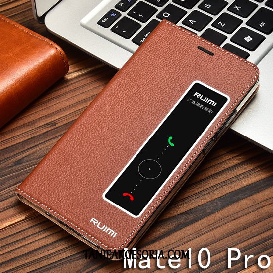 Etui Huawei Mate 10 Pro Czarny Skórzany Futerał Skóra Bydlęca, Obudowa Huawei Mate 10 Pro Anti-fall Telefon Komórkowy Miękki