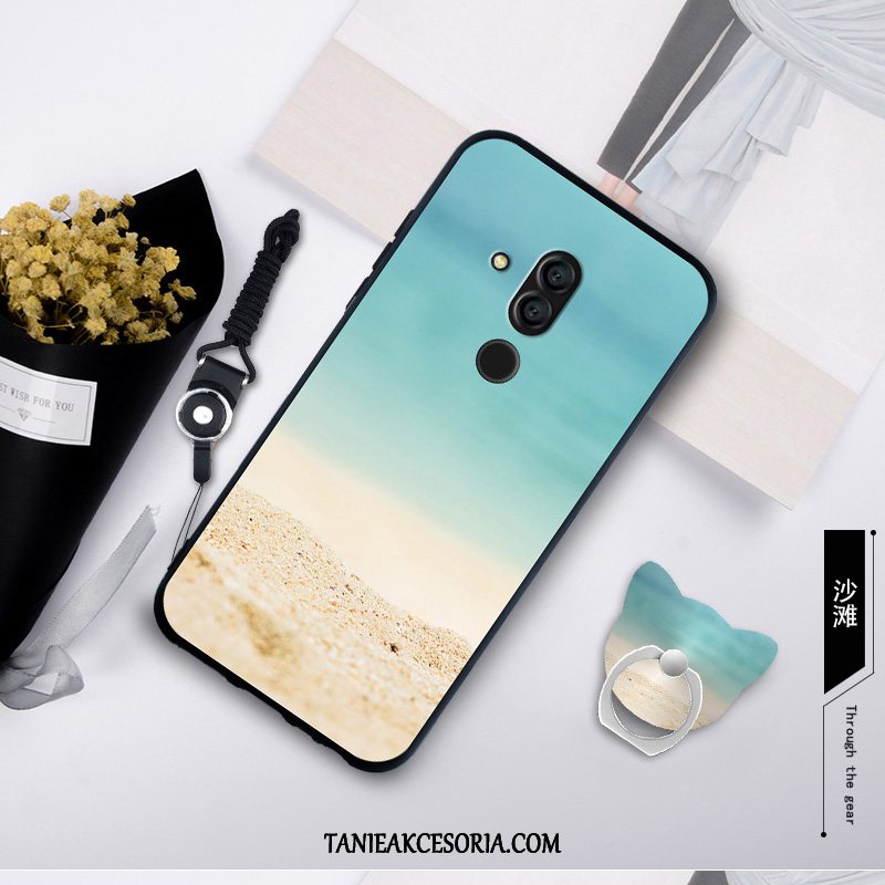 Etui Huawei Mate 20 Lite Ochraniacz Filmy Szkło Hartowane, Futerał Huawei Mate 20 Lite Telefon Komórkowy Miękki Ciemno Niebieski