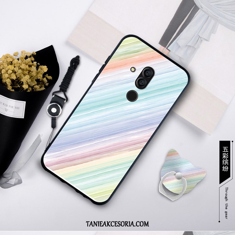 Etui Huawei Mate 20 Lite Ochraniacz Filmy Szkło Hartowane, Futerał Huawei Mate 20 Lite Telefon Komórkowy Miękki Ciemno Niebieski