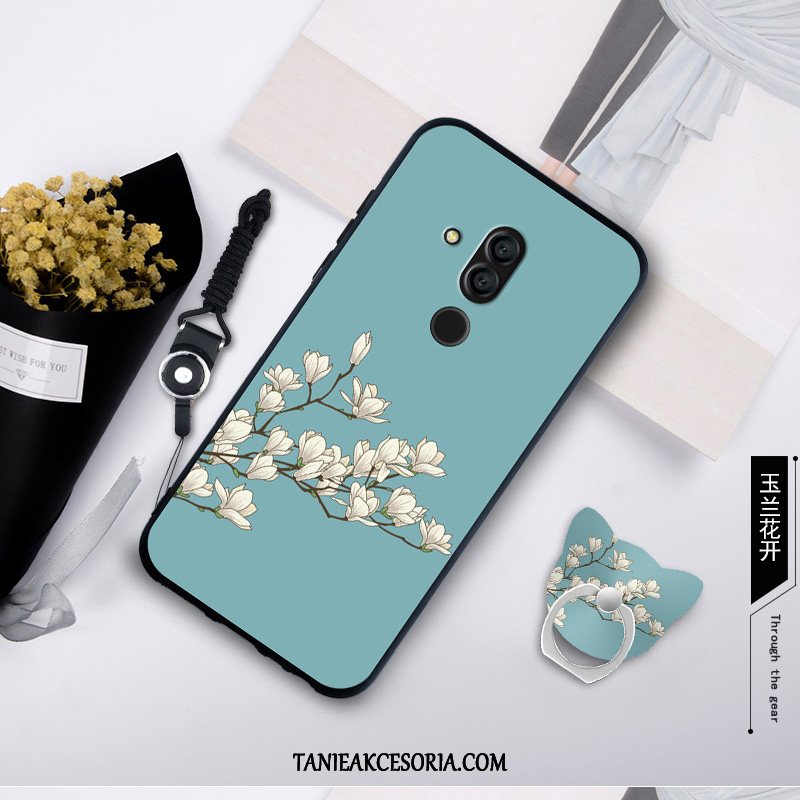 Etui Huawei Mate 20 Lite Ochraniacz Filmy Szkło Hartowane, Futerał Huawei Mate 20 Lite Telefon Komórkowy Miękki Ciemno Niebieski