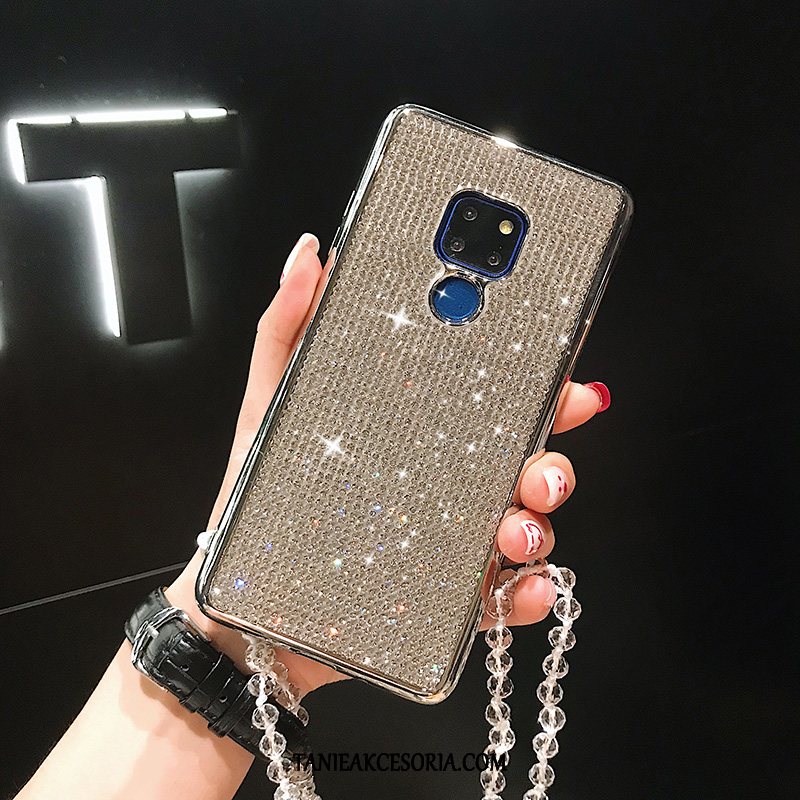 Etui Huawei Mate 20 Moda Silikonowe All Inclusive, Obudowa Huawei Mate 20 Telefon Komórkowy Wiszące Ozdoby Złoto