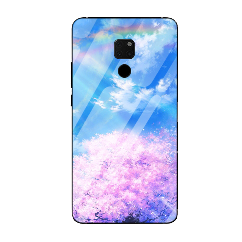 Etui Huawei Mate 20 Purpurowy Telefon Komórkowy Lustro, Pokrowce Huawei Mate 20 Czerwony Netto Sakura Szkło