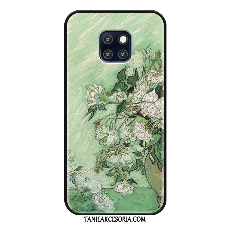 Etui Huawei Mate 20 Rs Różowy Zielony Biały, Futerał Huawei Mate 20 Rs Obraz Olejny Wysoki Kwiaty Beige Farbe