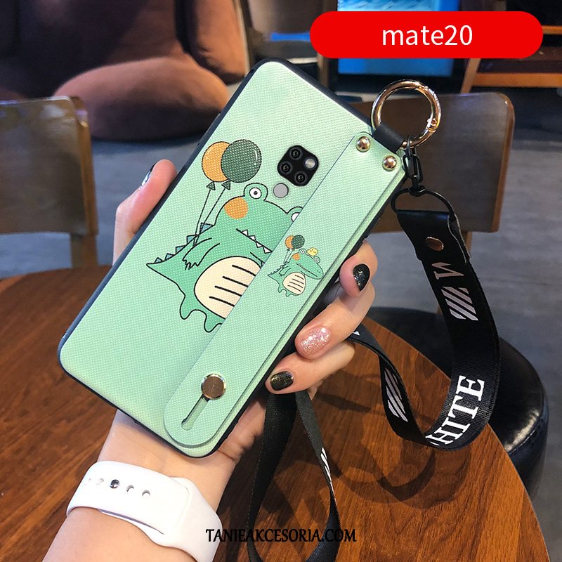 Etui Huawei Mate 20 Telefon Komórkowy Kreskówka Miękki, Futerał Huawei Mate 20 Wisząca Szyja Zielony Silikonowe