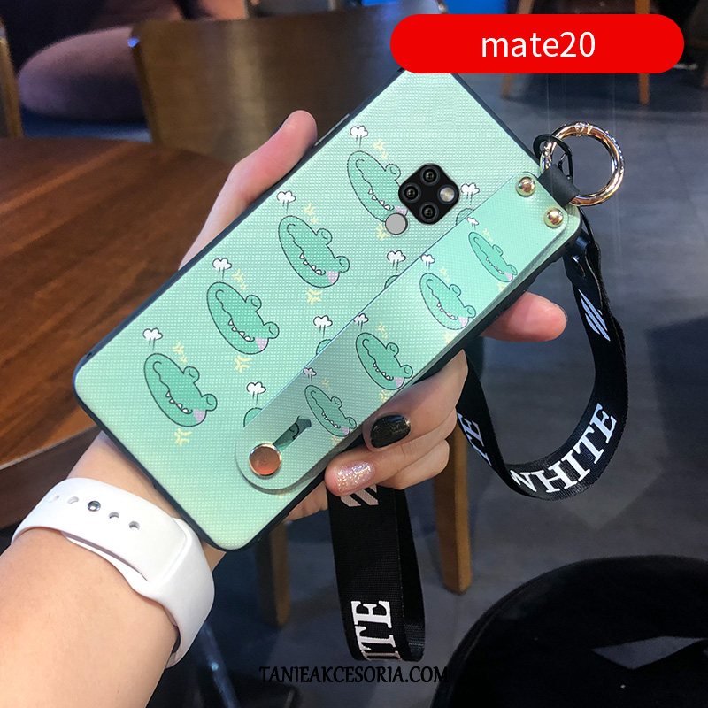 Etui Huawei Mate 20 Telefon Komórkowy Kreskówka Miękki, Futerał Huawei Mate 20 Wisząca Szyja Zielony Silikonowe