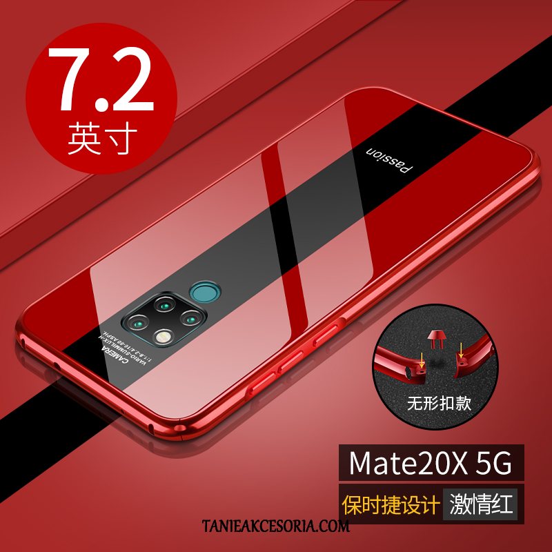 Etui Huawei Mate 20 X (5g) Telefon Komórkowy Metal Czerwony, Pokrowce Huawei Mate 20 X (5g) Wysoki Koniec Ochraniacz Cienkie