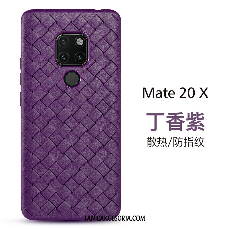 Etui Huawei Mate 20 X Jakość Anti-fall Purpurowy, Futerał Huawei Mate 20 X Telefon Komórkowy Przeplatane Silikonowe