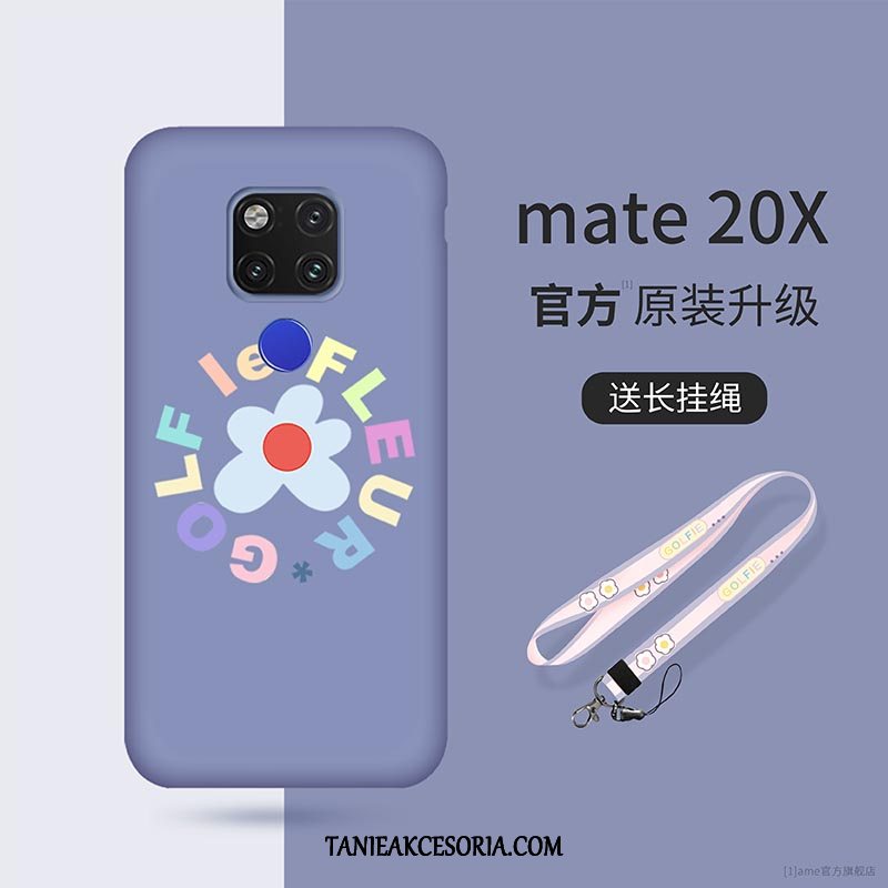 Etui Huawei Mate 20 X Moda Kwiaty Telefon Komórkowy, Futerał Huawei Mate 20 X Wiszące Ozdoby Silikonowe Czerwony Netto