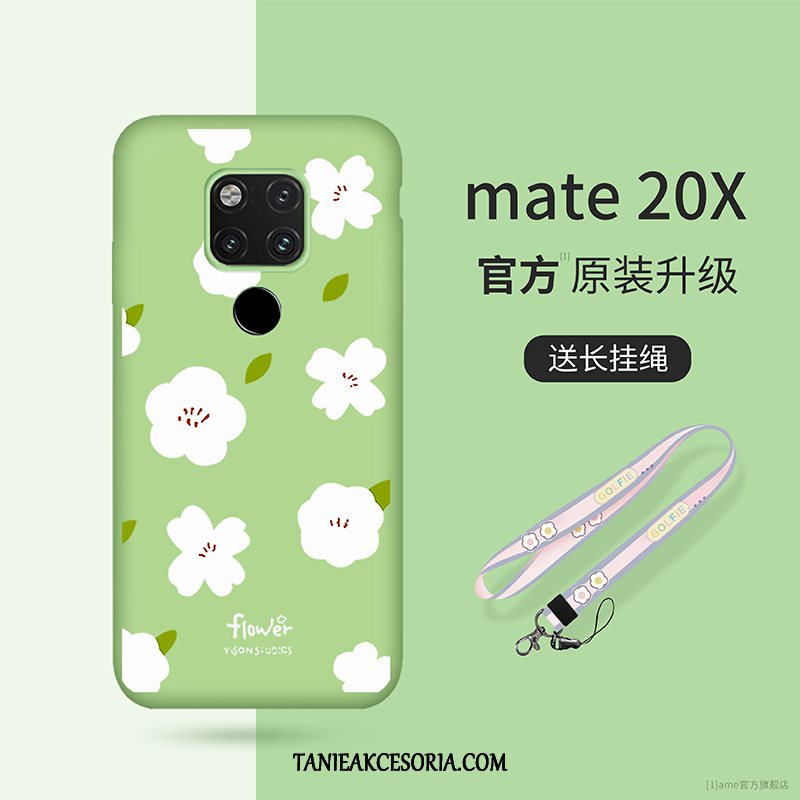 Etui Huawei Mate 20 X Moda Kwiaty Telefon Komórkowy, Futerał Huawei Mate 20 X Wiszące Ozdoby Silikonowe Czerwony Netto