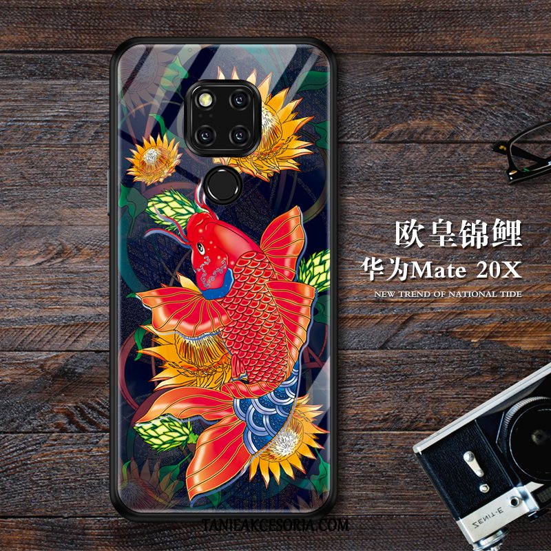 Etui Huawei Mate 20 X Szkło Chiński Styl Vintage, Futerał Huawei Mate 20 X Osobowość Zielony Anti-fall