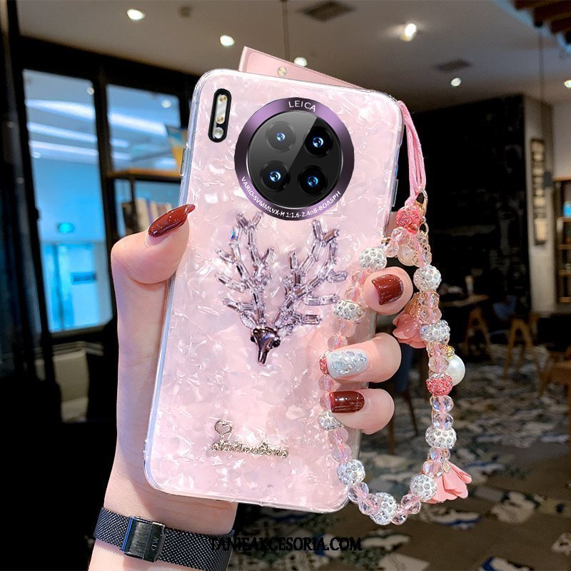 Etui Huawei Mate 30 Kolorowe Miękki Kreatywne, Pokrowce Huawei Mate 30 Wiszące Ozdoby Ełk Rhinestone