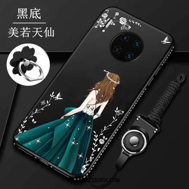 Etui Huawei Mate 30 Lady Osobowość Z Kryształkami, Obudowa Huawei Mate 30 Miękki Telefon Komórkowy Czerwony