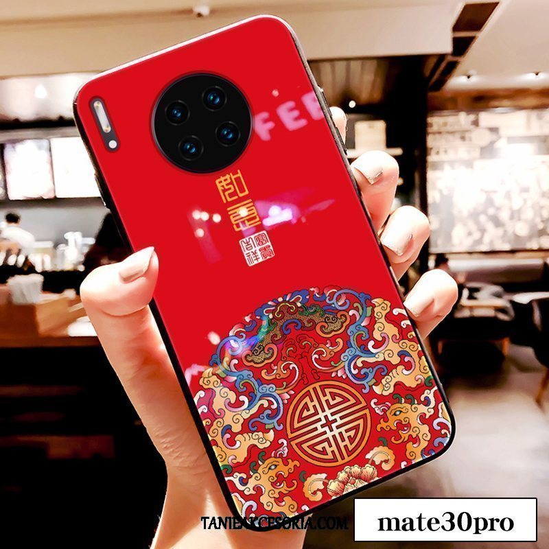 Etui Huawei Mate 30 Pro Chiński Styl Czerwony Netto Modna Marka, Obudowa Huawei Mate 30 Pro Anti-fall Święto Tendencja