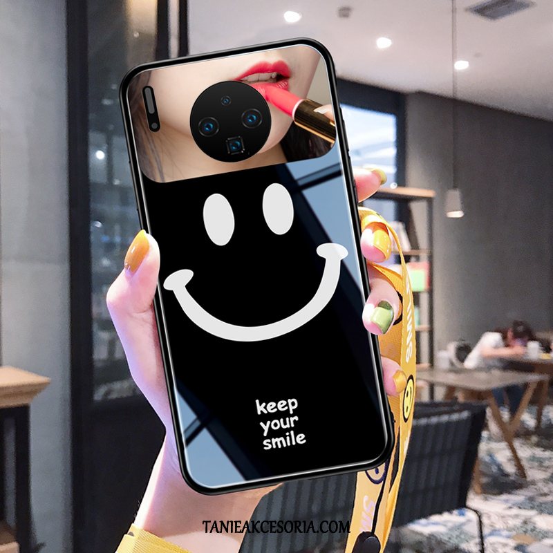 Etui Huawei Mate 30 Pro Modna Marka Telefon Komórkowy Czerwony Netto, Obudowa Huawei Mate 30 Pro Wiszące Ozdoby Smile Szkło