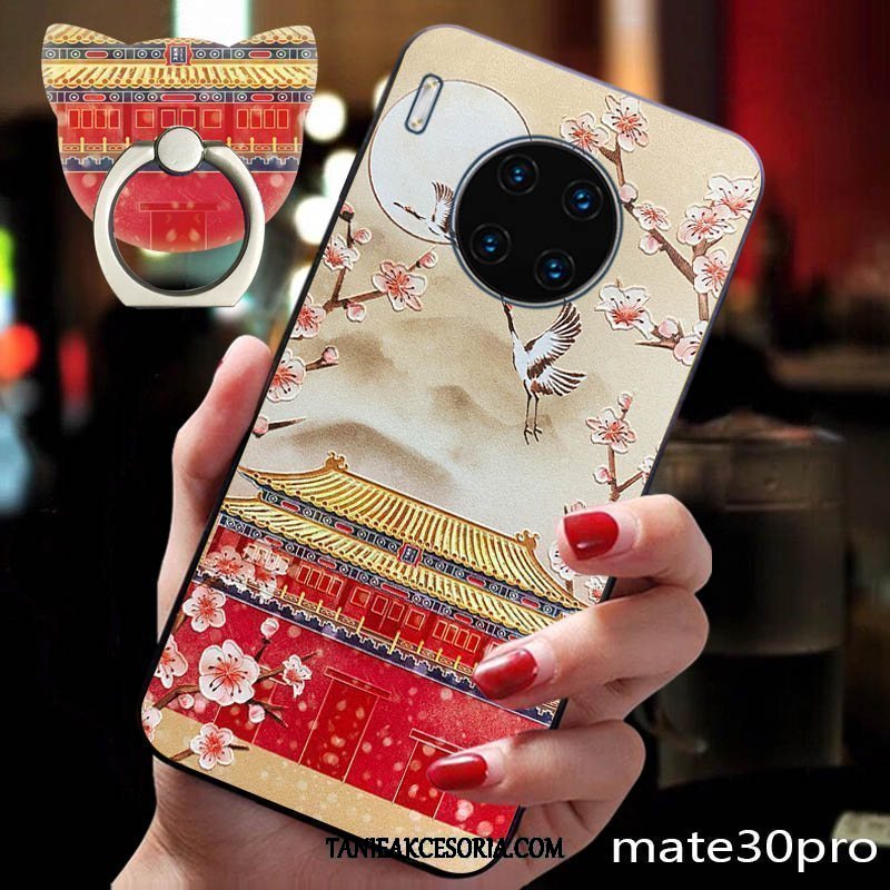 Etui Huawei Mate 30 Pro Pałac Telefon Komórkowy Czerwony, Futerał Huawei Mate 30 Pro Modna Marka Vintage Chiński Styl