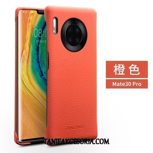 Etui Huawei Mate 30 Pro Proste Tylna Pokrywa Ochraniacz, Obudowa Huawei Mate 30 Pro Prawdziwa Skóra Skórzany Futerał Moda