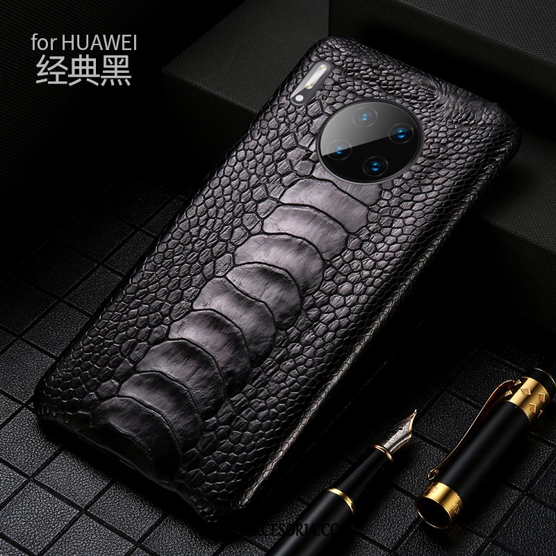 Etui Huawei Mate 30 Skóra Trudno Torby, Obudowa Huawei Mate 30 Luksusowy Czarny Biznes