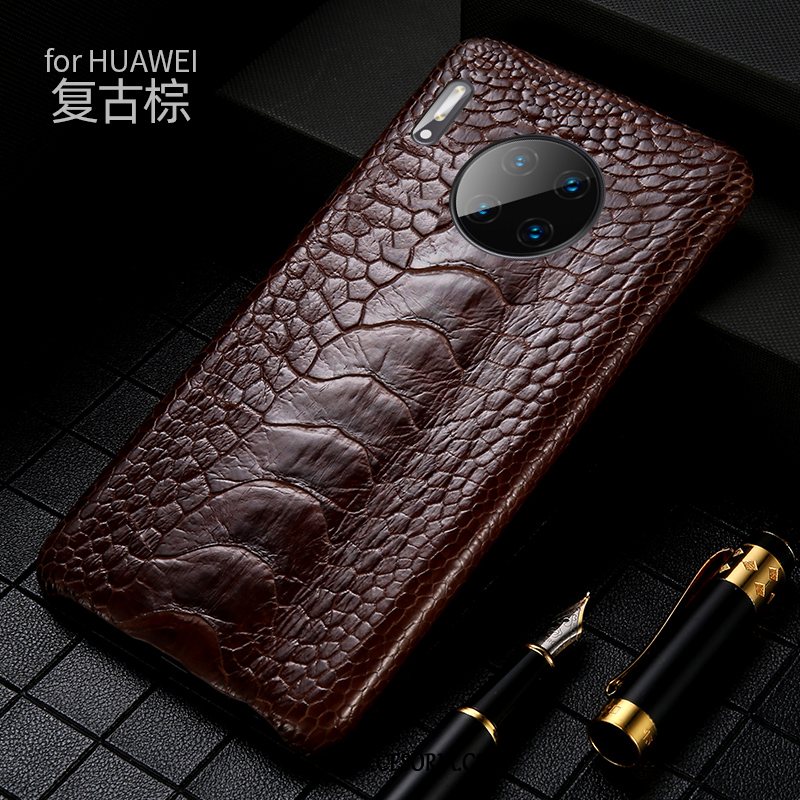 Etui Huawei Mate 30 Skóra Trudno Torby, Obudowa Huawei Mate 30 Luksusowy Czarny Biznes