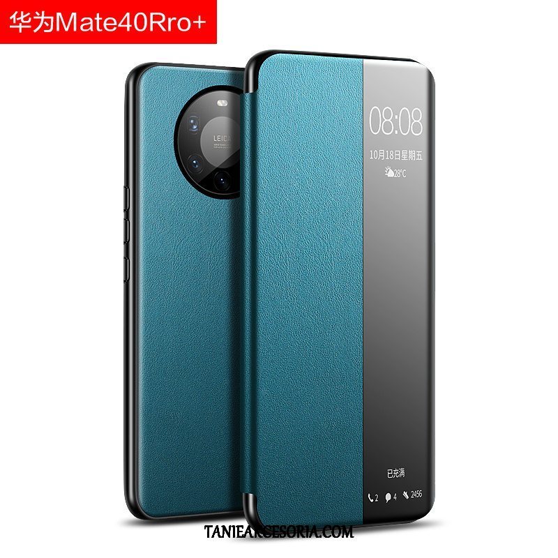 Etui Huawei Mate 40 Pro+ Cienkie Anti-fall Skórzany, Futerał Huawei Mate 40 Pro+ Windows Silikonowe All Inclusive