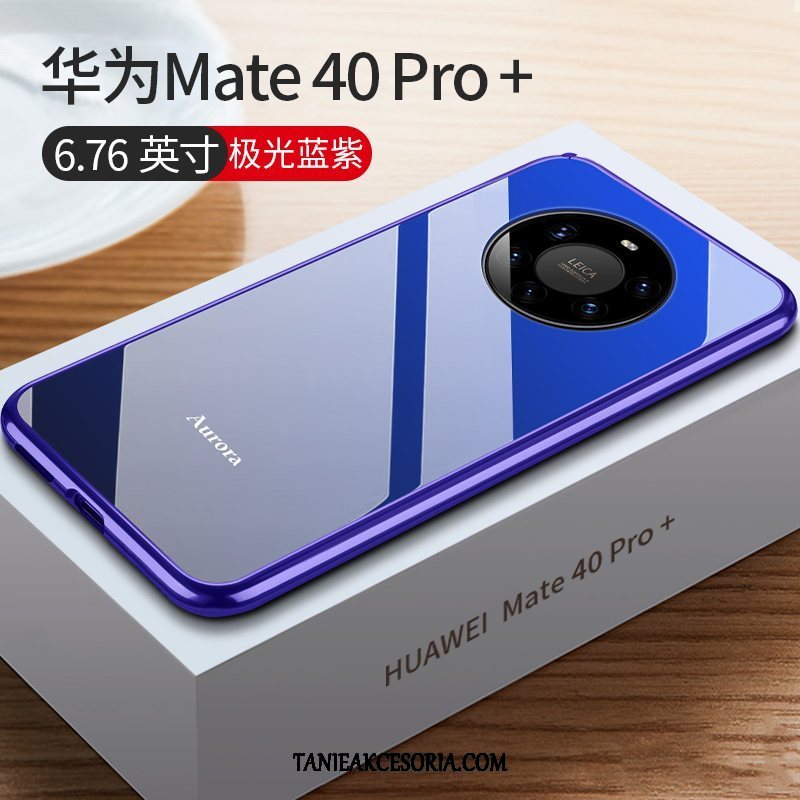 Etui Huawei Mate 40 Pro+ Czerwony Netto Nowy Szkło, Futerał Huawei Mate 40 Pro+ Metal Cienkie Granica