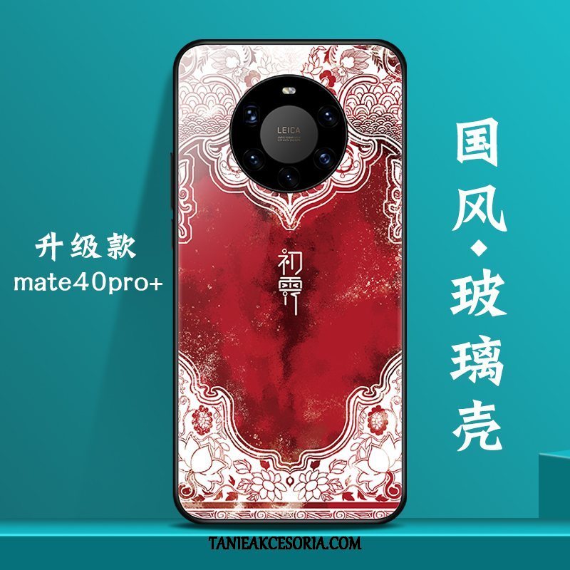 Etui Huawei Mate 40 Pro+ Czerwony Netto Osobowość Szkło, Futerał Huawei Mate 40 Pro+ Tendencja Biały Kreatywne