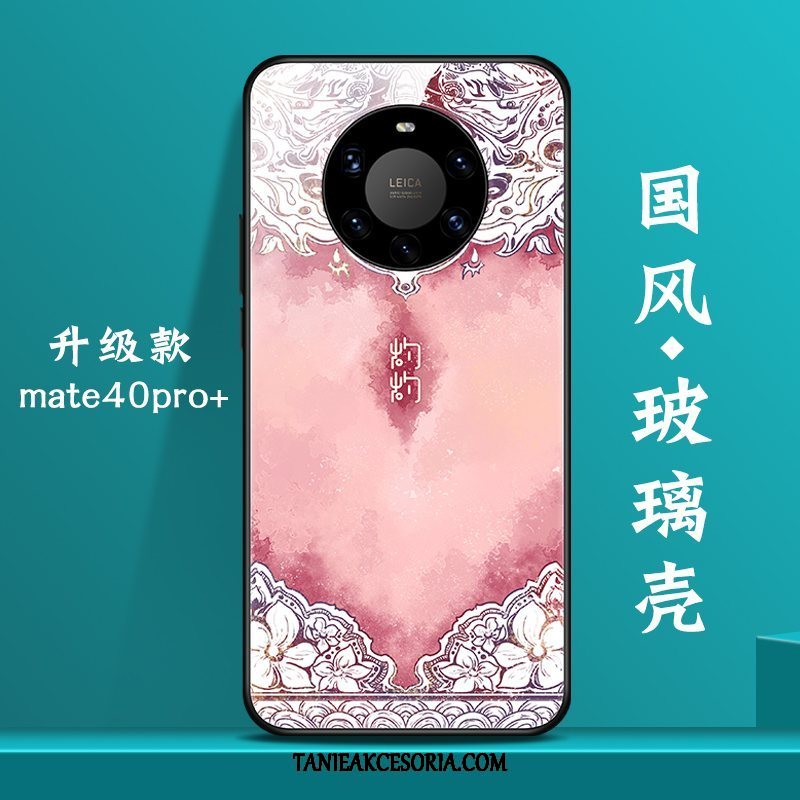 Etui Huawei Mate 40 Pro+ Czerwony Netto Osobowość Szkło, Futerał Huawei Mate 40 Pro+ Tendencja Biały Kreatywne