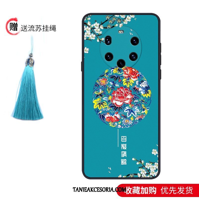 Etui Huawei Mate 40 Pro+ Niebieski Cienkie All Inclusive, Pokrowce Huawei Mate 40 Pro+ Chiński Styl Nubuku Miękki