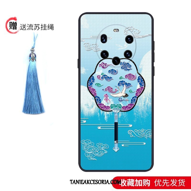 Etui Huawei Mate 40 Pro+ Niebieski Cienkie All Inclusive, Pokrowce Huawei Mate 40 Pro+ Chiński Styl Nubuku Miękki