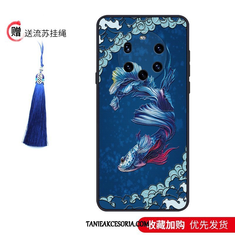 Etui Huawei Mate 40 Pro+ Niebieski Cienkie All Inclusive, Pokrowce Huawei Mate 40 Pro+ Chiński Styl Nubuku Miękki