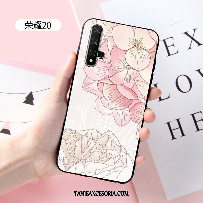 Etui Huawei Nova 5t All Inclusive Relief Miękki, Obudowa Huawei Nova 5t Nubuku Ochraniacz Różowe