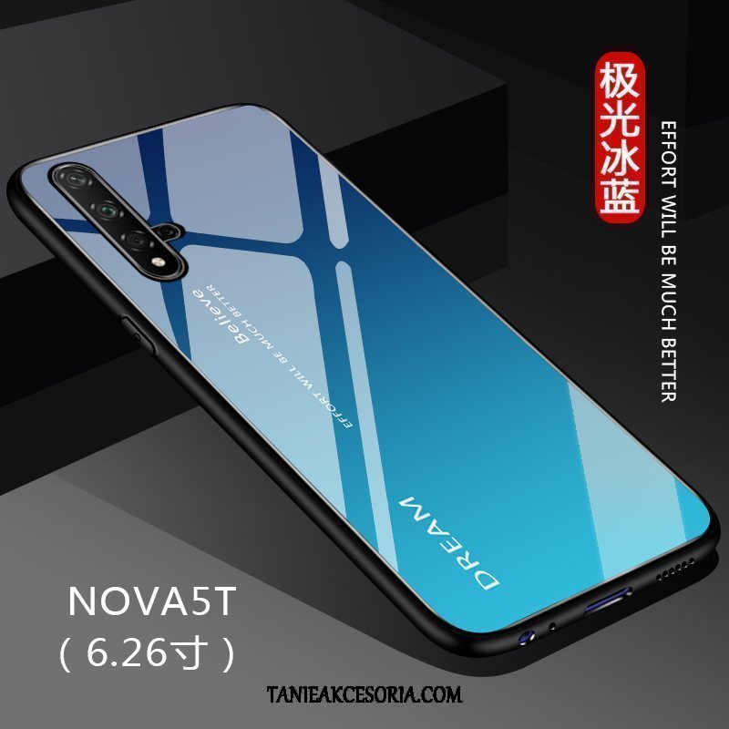 Etui Huawei Nova 5t Cienka Jednolity Kolor Czerwony Netto, Futerał Huawei Nova 5t Szkło Anti-fall Dostosowane