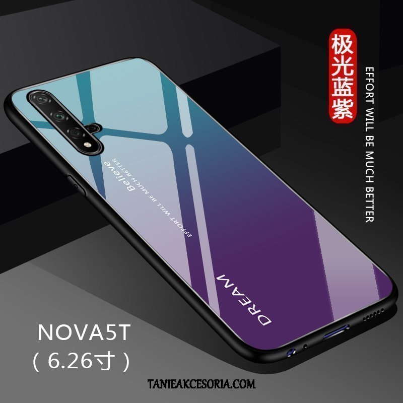 Etui Huawei Nova 5t Cienka Jednolity Kolor Czerwony Netto, Futerał Huawei Nova 5t Szkło Anti-fall Dostosowane