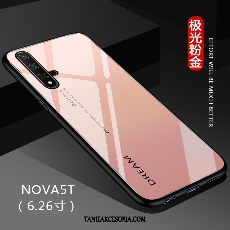 Etui Huawei Nova 5t Cienka Jednolity Kolor Czerwony Netto, Futerał Huawei Nova 5t Szkło Anti-fall Dostosowane