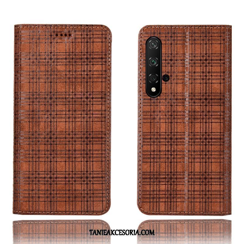 Etui Huawei Nova 5t Skórzany Futerał All Inclusive Telefon Komórkowy, Obudowa Huawei Nova 5t Aksamit Ochraniacz Czerwony