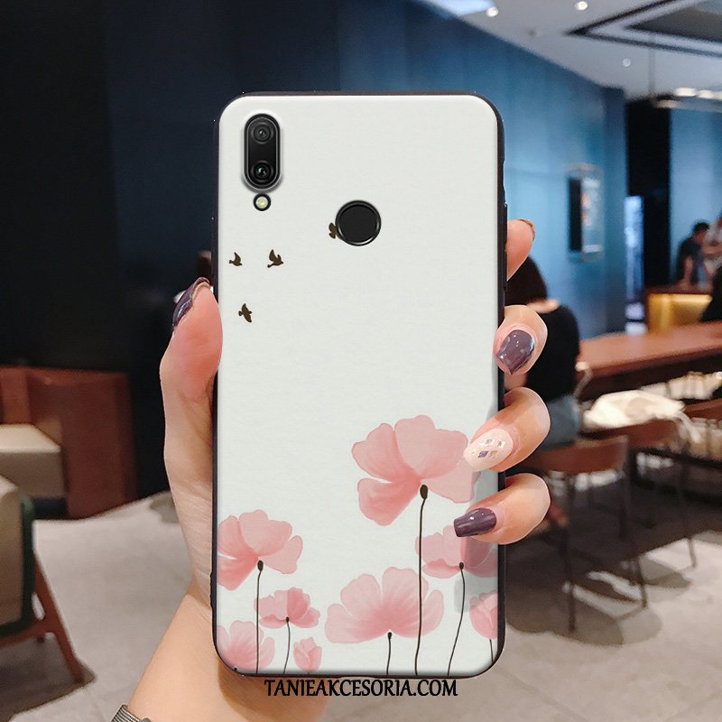 Etui Huawei P Smart 2019 Różowe Mały Żółty, Futerał Huawei P Smart 2019 Kreatywne Kwiaty Świeży