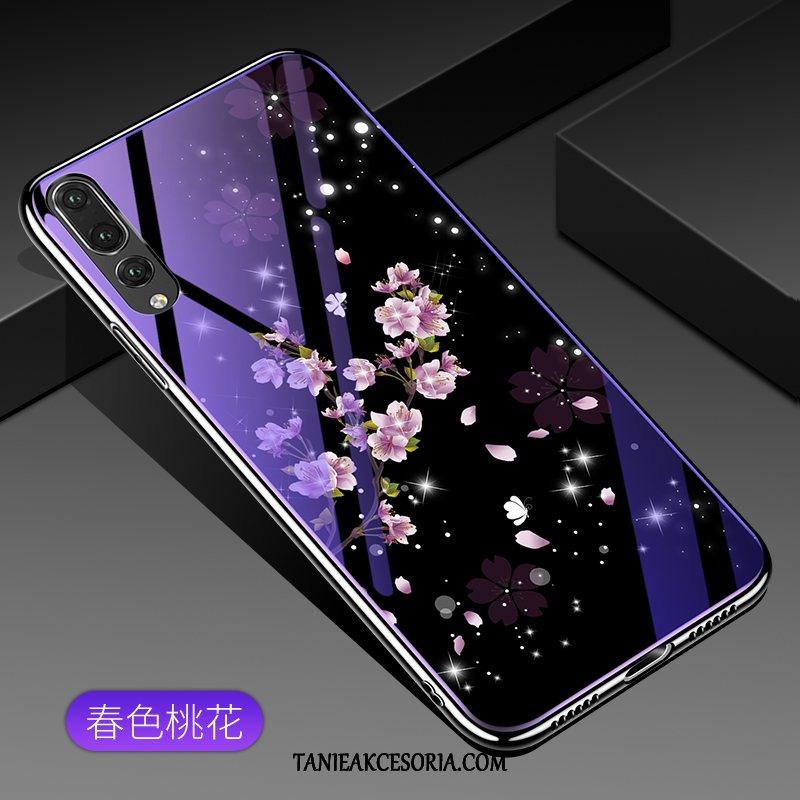 Etui Huawei P20 Pro Osobowość Niebieski Obrzeża, Obudowa Huawei P20 Pro Szkło Telefon Komórkowy Ochraniacz