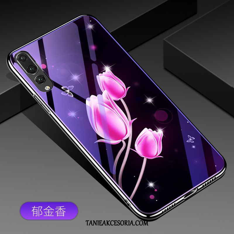 Etui Huawei P20 Pro Osobowość Niebieski Obrzeża, Obudowa Huawei P20 Pro Szkło Telefon Komórkowy Ochraniacz