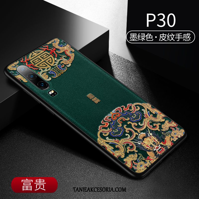 Etui Huawei P30 Akcesoria Relief Ochraniacz, Obudowa Huawei P30 Skóra Chiński Styl Anti-fall