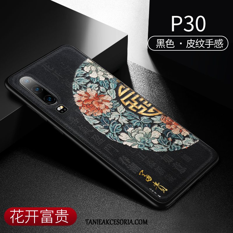 Etui Huawei P30 Akcesoria Relief Ochraniacz, Obudowa Huawei P30 Skóra Chiński Styl Anti-fall